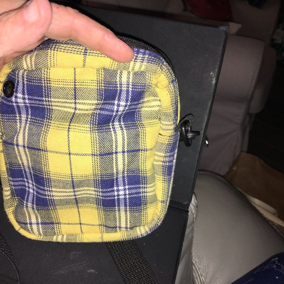 Mini Plaid Blue and Yellow Mini Backpack by Holly n Unisex Crossbody Bag Adjusta - Picture 7 of 10